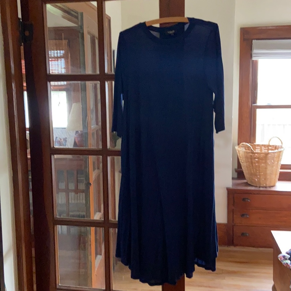 ROOLEE MOM Nursing friendly navy dress.